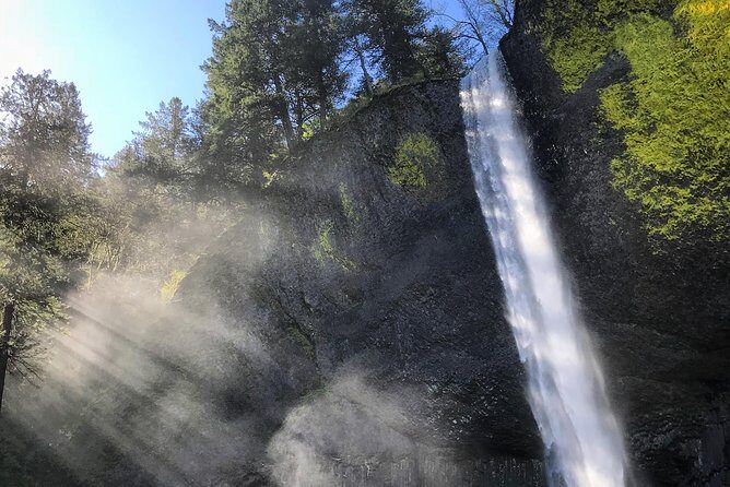Columbia River Gorge Waterfalls & Mt Hood Tour from Portland, OR - Multnomah Falls Historic Lodge and the Benson Bridge View