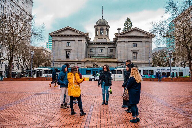 Downtown Portland Coffee & Donut Tour - Pioneer Courthouse Square: the short stop with a payoff