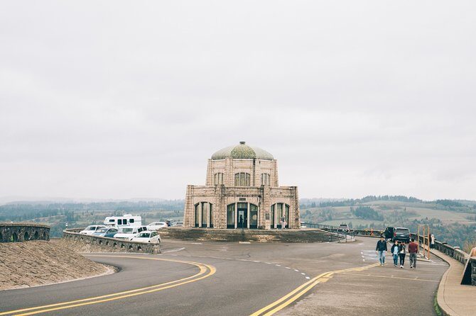 Morning Multnomah Falls and Gorge Waterfalls Tour - Vista House: a short climb to huge views and the pioneer “comfort station”