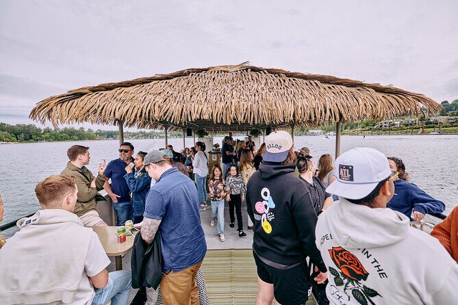 Portland Happy Hour Cruise, 1.5-Hour Tiki Boat Party - The tiki roof, stable ride, and on-board comfort details